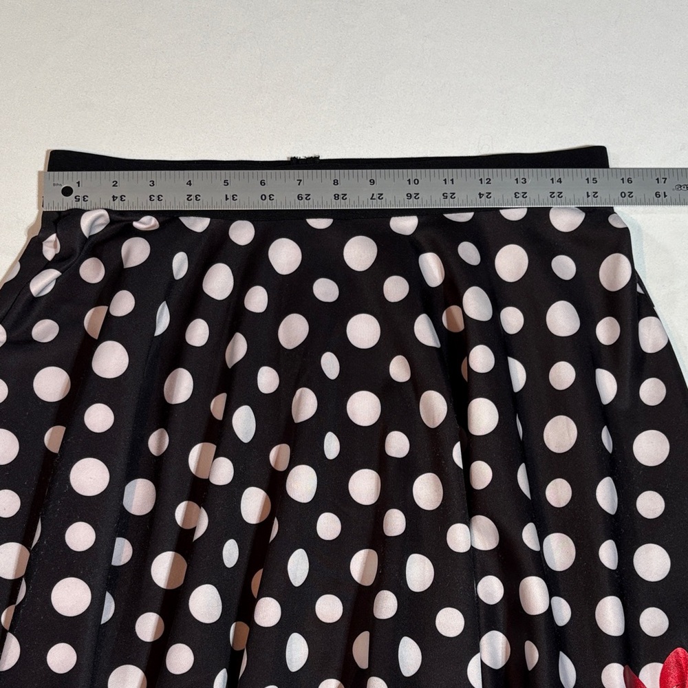 Disney Minnie Mouse Polka Dot Skater Skirt with Red Bow women’s Large - Picture 6 of 12